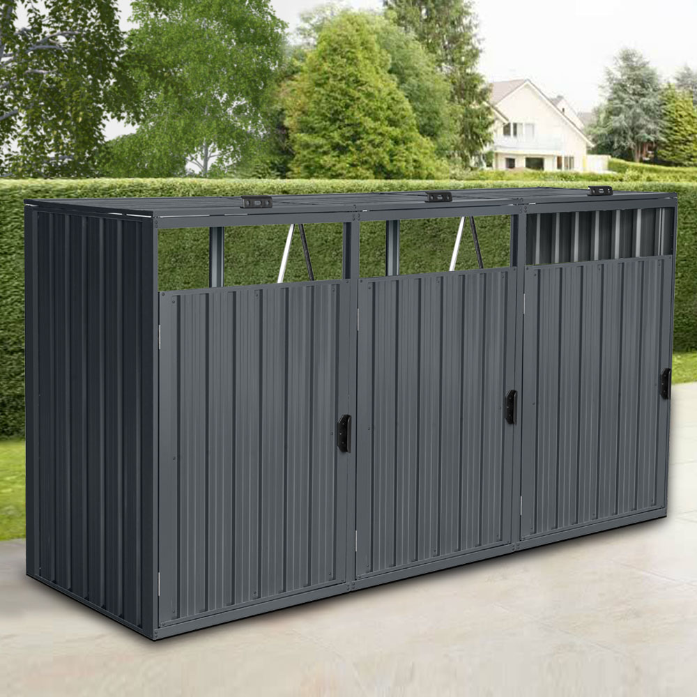 Mülltonnenbox dreitürig CUBO - 3x 240L – Bild 4