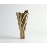 Vase Flamara B33 x T29 x H74 cm Aluminium Champagner Handgemacht
