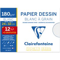Clairefontaine Zeichenpapier, Blanc à Grain, Aktionspack