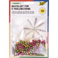 folia Perlensterne-Set, 340-teilig, gold / grün / pink – Bild 2