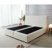Boxspringgestell Dream-Well Plüsch-Cord Beige 180x200 cm – Bild 2