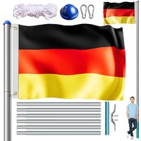 monzana Fahnenmast Alu 650cm mit Deutschland-Flagge – Bild 2