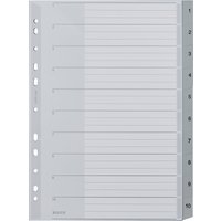 LEITZ Kunststoff-Register, Zahlen, A4 Überbreite, 1-10, grau – Bild 2