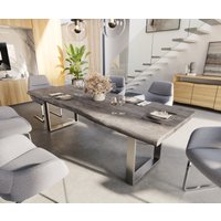 DELIFE Edge Esstisch Akazie Edelstahl