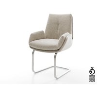 Freischwinger Clea-Flex Webstoff Soft Beige Freischwinger flach Edelstahl