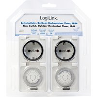 LogiLink Mechanische Zeitschaltuhr, 2er Set, IP44, weiß – Bild 2