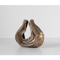 Skulptur Nexora B40 x T15 x H33 cm Aluminium Oro Antico Handgemacht