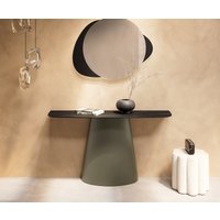 Konsolentisch Edge Boot 140x40 cm Keramik Laminam Noir Desir Braun Conos Metall Effektfinish Titan