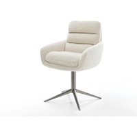 Drehstuhl Abelia-Flex mit Armlehnen Teddystoff Beige Fußkreuz Graphit 360 drehbar Wippfunktion