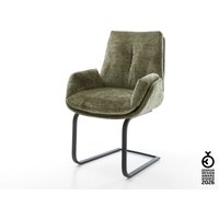 Freischwinger Clea-Flex Chenille Olive Freischwinger flach Schwarz
