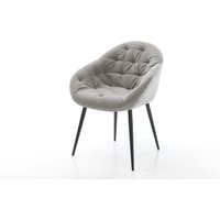 Esszimmerstuhl Gaio-Flex Strukturstoff Soft Grau 4-Fuß konisch Schwarz