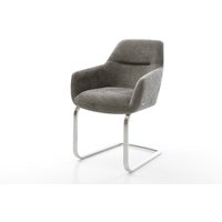 Freischwinger Pejo-Flex Bouclé Soft Schlamm Freischwinger flach Edelstahl Taschenfederkern