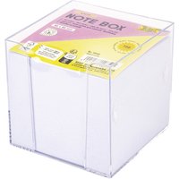 folia Zettelbox, Kunststoff, 90 x 90 mm, glasklar / weiß