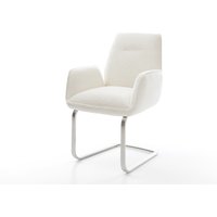 Freischwinger Zoa-Flex Bouclé Soft Beige Freischwinger flach Edelstahl Taschenfederkern