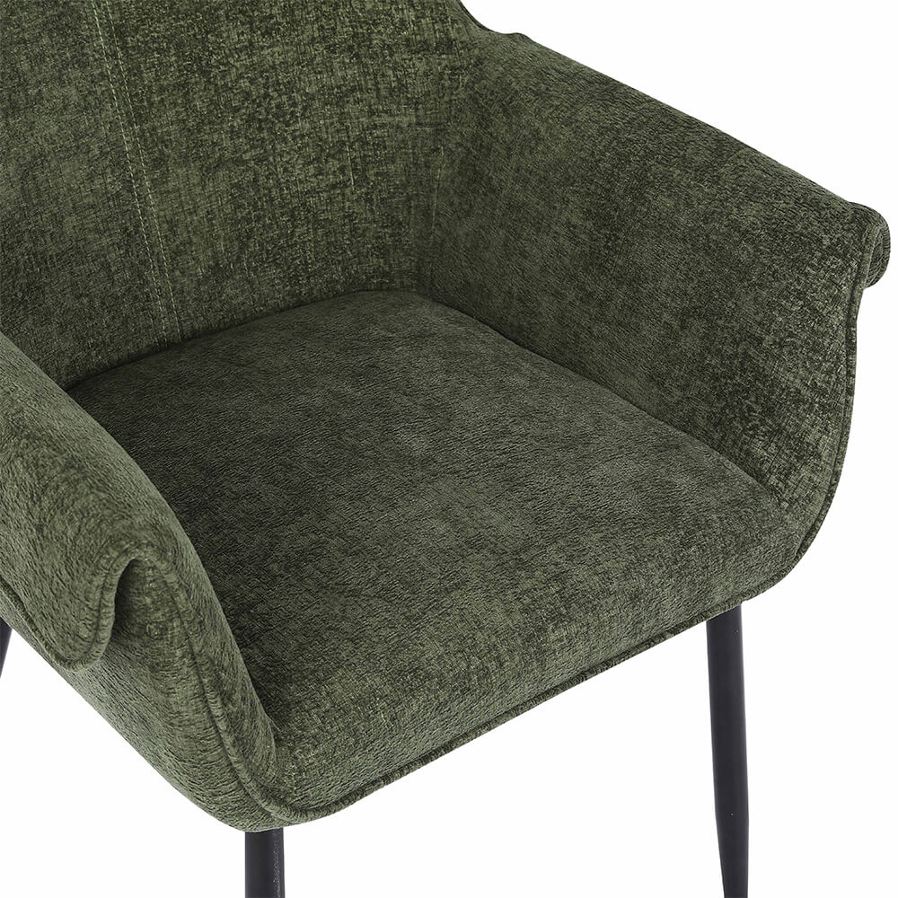 Esszimmerstuhl chenille CHENO - 6er Set Grün – Bild 4