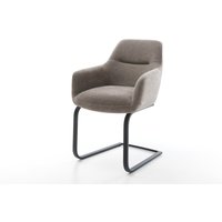 Freischwinger Pejo-Flex Strukturstoff Soft Taupe Freischwinger flach Schwarz Taschenfederkern