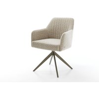 Drehstuhl Greg-Flex Webstoff Soft Beige Kreuzgestell breit Effektfinish Titan 360 drehbar Wippfunktion Taschenfederkern