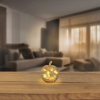 LED-Apfel aus Crackle-Glas, Ø ca. 7,5 cm