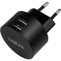 LogiLink USB-Steckdosenadapter für Fast Charging, 2x USB-A