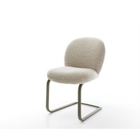 Freischwinger Nube-Flex Webstoff Soft Beige Freischwinger flach Effektfinish Titan Taschenfederkern