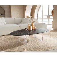 DELIFE Edge Couchtisch Oval Braun