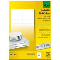 sigel Regalschilder, 105 x 38 mm, weiß, 170 g/qm