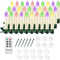 monzana® LED Weihnachtsbaumkerzen 30er-Set Bunt Fernbedienung