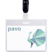 pavo Namensschild, oben geschlossen, mit Clip, 60 x 90 mm – Bild 2