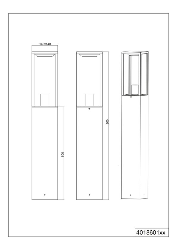 TRIO Wegeleuchte Garonne Glas Aluminium Druckguss 80 x 14 x 14 cm Anthrazit/Anthrazit – Bild 5