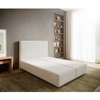 Boxspringgestell Dream-Well 140x200 cm Bouclé Creme-Weiß