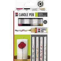 Marabu Kerzenmalfarbe, Candle Pen, 4er Set