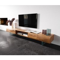 Lowboard New Live-Edge 240 cm Akazie Natur 4 Türen 1 Fach Glasfuß