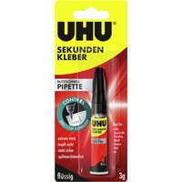UHU Sekundenkleber blitzschnell PIPETTE, 3 g Flasche