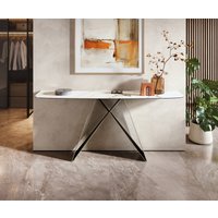 Konsolentisch Edge Boot 180x40 cm Keramik Calacatta Luxe Weiß-Gold-Grau Velio Metall Effektfinish Titan – Bild 2