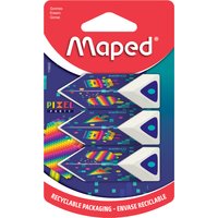 Maped Kunststoff-Radierer Pyramide PIXEL PARTY, 3er Blister