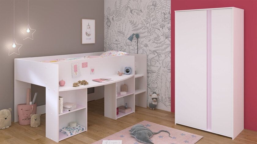 Parisot Kinderzimmer Pirouette 14 weiß / grau / rosa – Bild 3