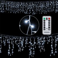 monzana® Regenlichterkette LED Kaltweiß 15m Fernbedienung