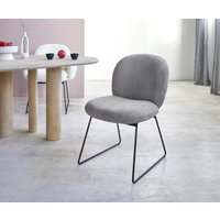 Esszimmerstuhl Nube-Flex Cord Silbergrau Kufengestell Schwarz Taschenfederkern