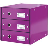 LEITZ Schubladenbox Click & Store WOW, 3 Schübe, violett
