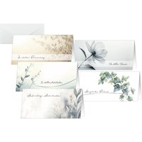 sigel Trauerkarten-Set, Floral, DIN lang, 10er Set