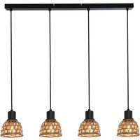 WENNA Pendellampe braun, schwarz 54053-4, B/H/T: 72 x 120 x 13 cm, Metall, Holz – Bild 2