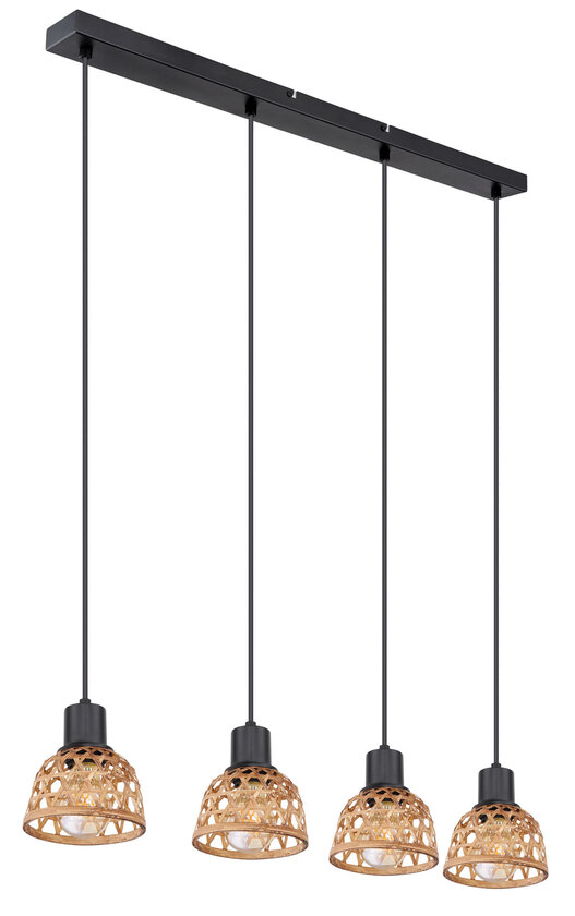 WENNA Pendellampe braun, schwarz 54053-4, B/H/T: 72 x 120 x 13 cm, Metall, Holz – Bild 5