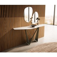 Konsolentisch Edge Polygonal 180x50 cm Keramik Onyx Champagne Spios Metall Effektfinish Titan