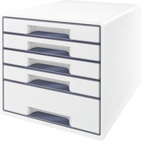 LEITZ Schubladenbox WOW CUBE, 5 Schübe, perlweiß/violett