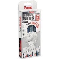 Pentel Fineliner-Set, Manga Face, schwarz, 3er Set