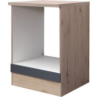 Herdumbauschrank Tiago Basaltgrau/Braun 60 x 85 x 57 cm – Bild 2