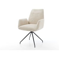 Esszimmerstuhl Zoa-Flex Cord Beige Kreuzgestell konisch Schwarz Taschenfederkern
