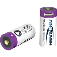 ANSMANN Li-Ion Akku 16340 mit USB-C Kupplung, 850 mAh – Bild 2