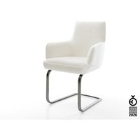 Freischwinger Heira-Flex mit Armlehnen Bouclé Soft Beige Freischwinger flach Graphit Taschenfederkern