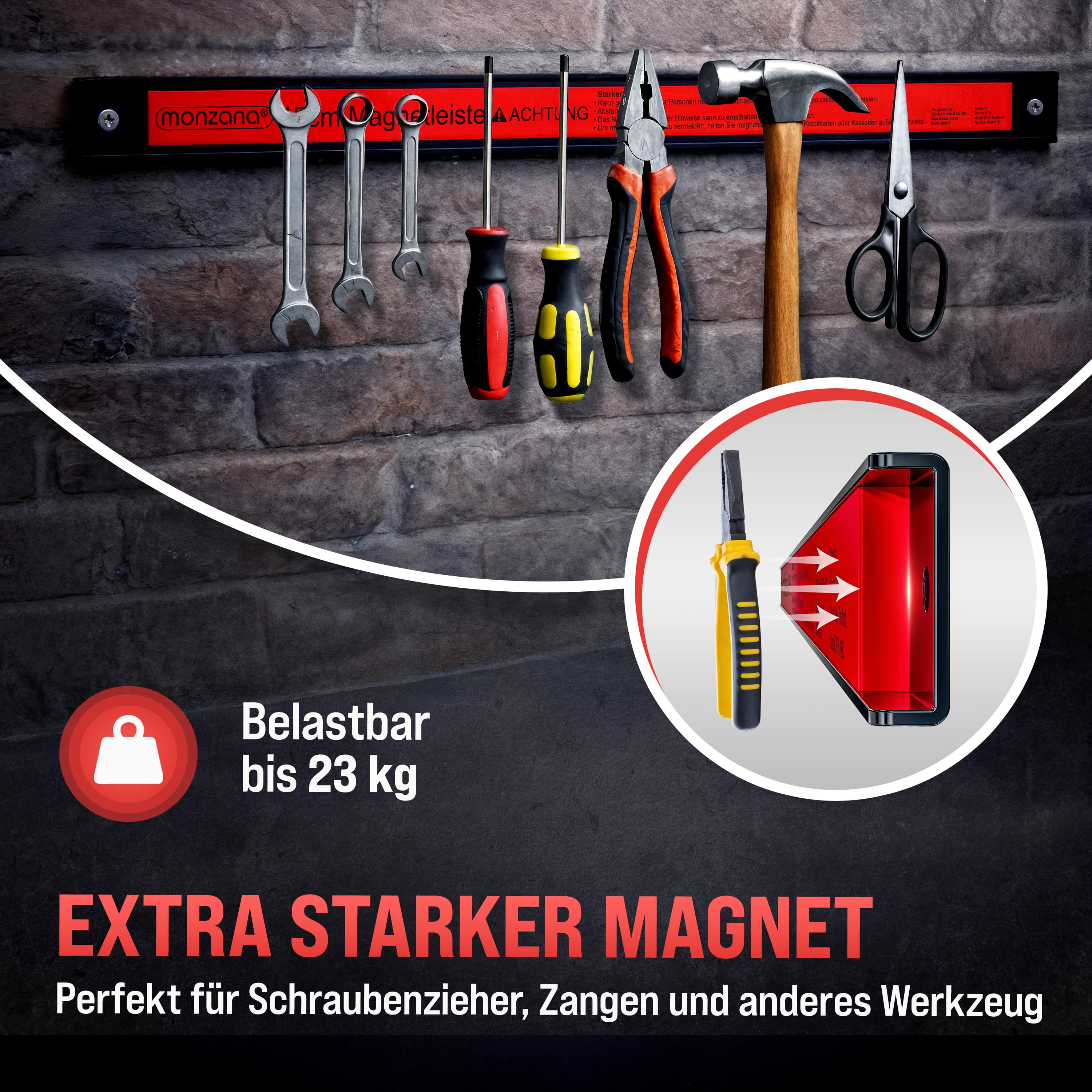 Deuba Magnetleiste 3er-Set 45cm inkl Montagematerial – Bild 3